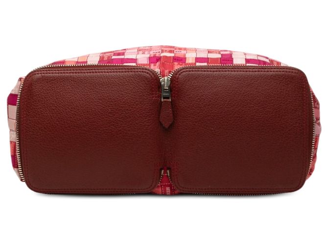 Hermès Red Bolduc Au Carre Silk Marwari Le Sac Silky Pop Tote Rosso - vista 3
