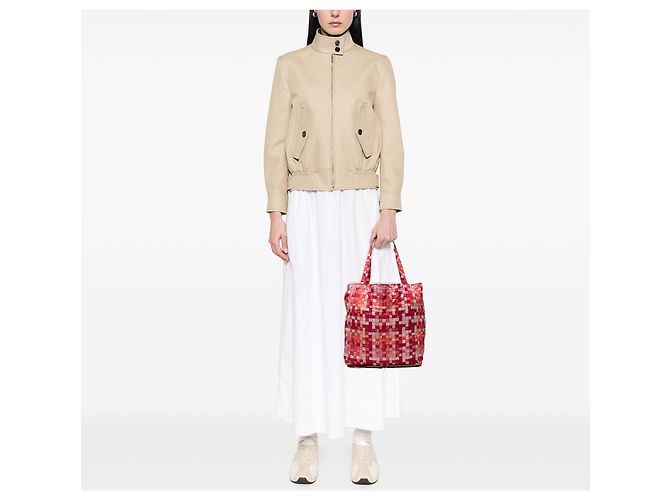Hermès Red Bolduc Au Carre Silk Marwari Le Sac Silky Pop Tote Rosso - vista 9