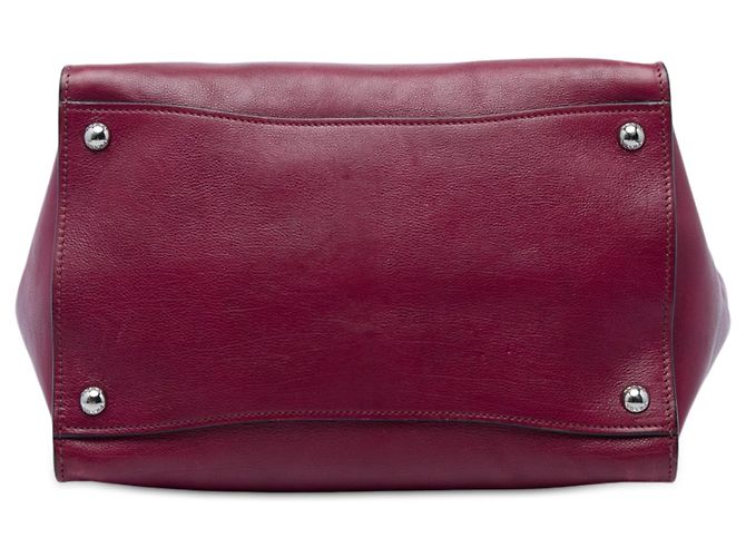 Double Bolsa Prada Red Glace Calf Twin Pocket de alça dupla Vermelho Bordeaux - vista 3