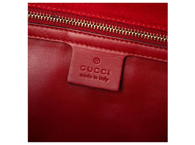 Pochette Gucci Broadway en cuir verni Red Microguccissima Rouge - vue 5