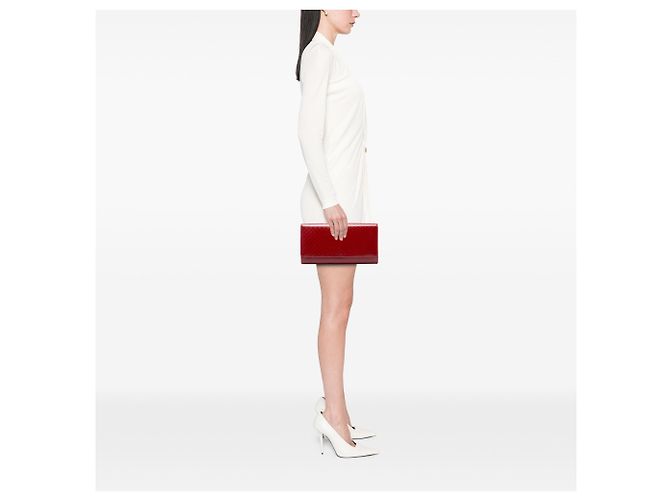 Pochette Gucci Broadway en cuir verni Red Microguccissima Rouge - vue 6