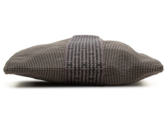 Hermès Herline Pochette aus grauem Canvas Braun - Ansicht 3