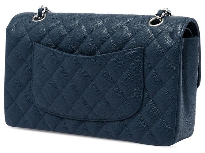 Chanel Blue Medium Classic Caviar Double Flap Blau Marineblau - Ansicht 2