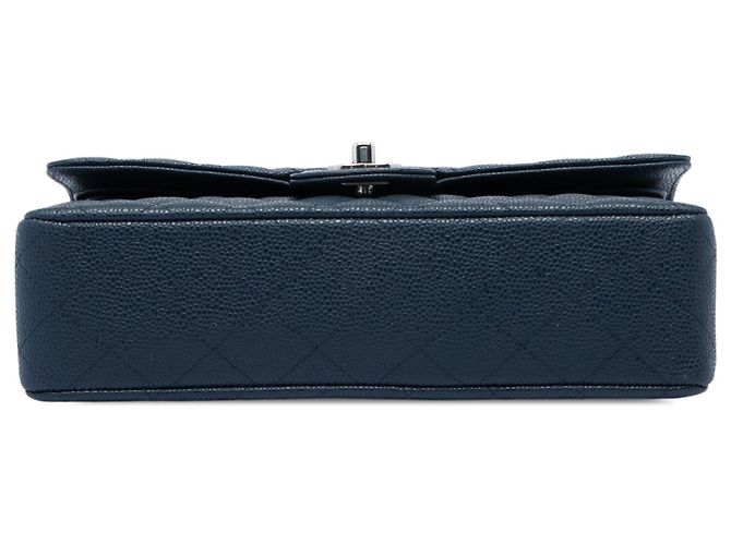 Chanel Blue Medium Classic Caviar Double Flap Blau Marineblau - Ansicht 3