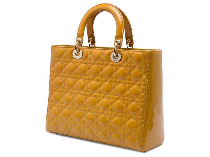 Autre Marque Dior Yellow Large Patent Cannage Lady Dior Giallo Senape - vista 2