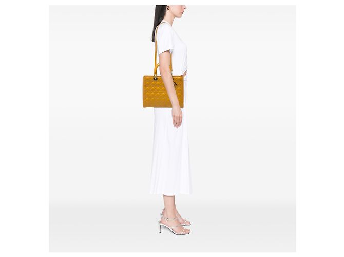 Autre Marque Dior Yellow Large Patent Cannage Lady Dior Giallo Senape - vista 5