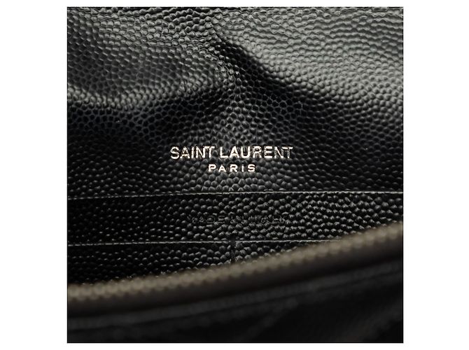 Autre Marque Portafoglio a catena a busta Cassandre Saint Laurent in pelle grain de poudre nera Nero - vista 5