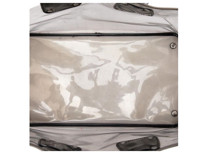 Prada Tote aus PVC mit schwarzem Spazzolato-Besatz - Ansicht 4