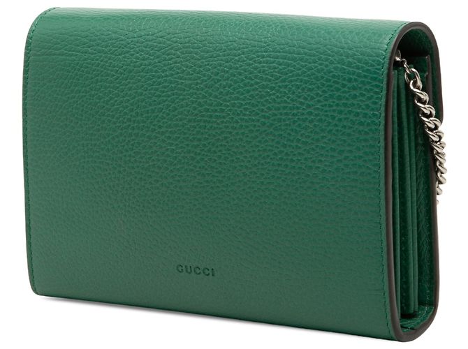 Portafoglio con catena Dionysus Gucci in pelle di vitello verde - vista 2
