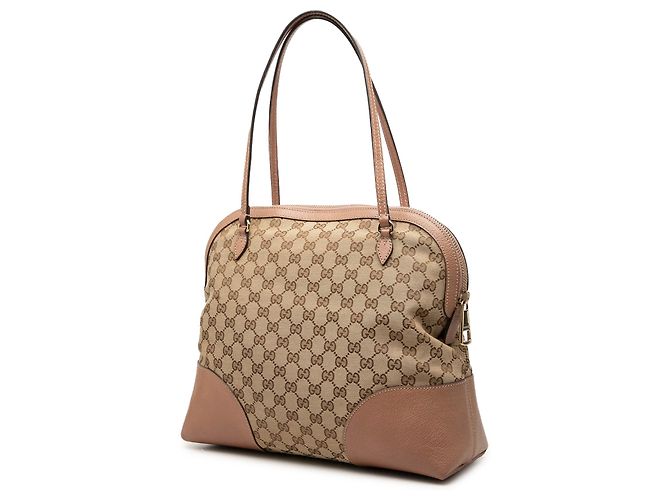 Borsa tote Gucci Bree Dome Medium in tela GG beige - vista 2