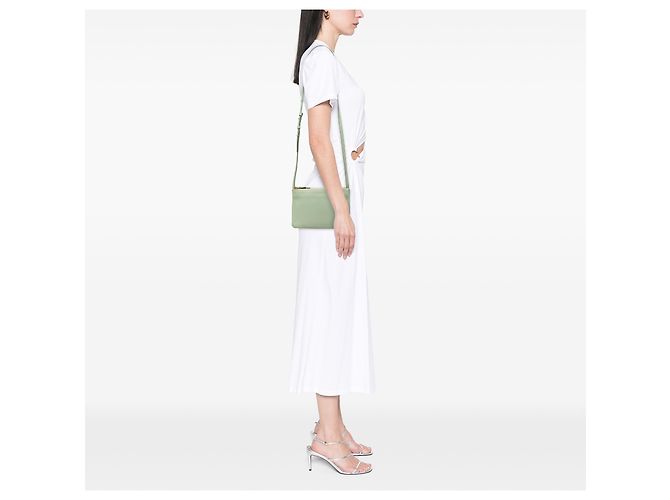 Céline Celine Trio Crossbody Small in pelle di agnello verde - vista 6