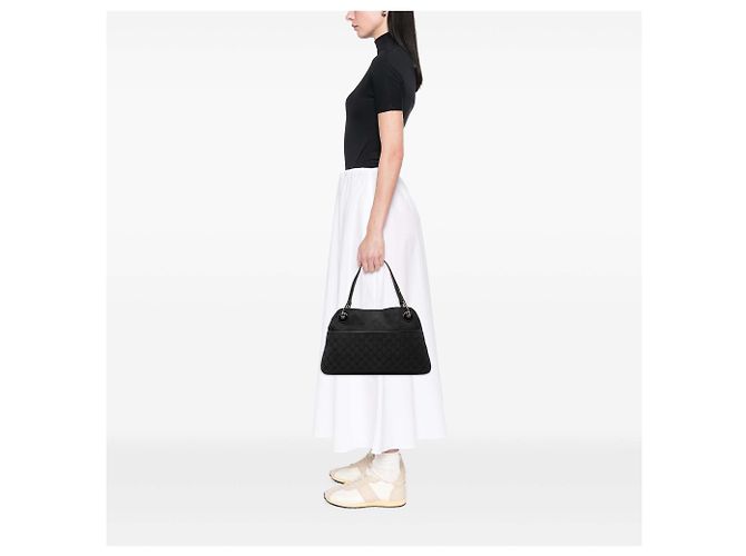 Bolsa de Ombro Gucci Black GG Canvas Eclipse Preto - vista 6