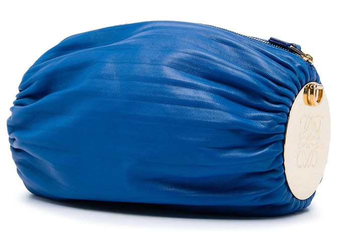 Bolso de muñeca LOEWE de nappa plisado azul - vista 2