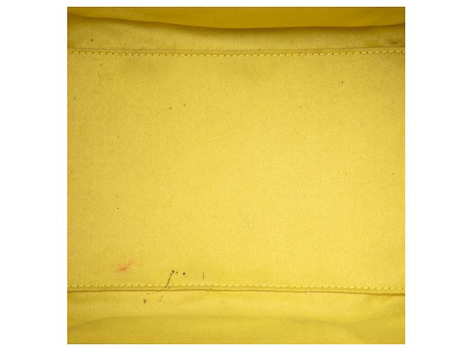 Céline Celine Mini Luggage Tote in pelle di vitello grana grossa gialla Giallo - vista 4