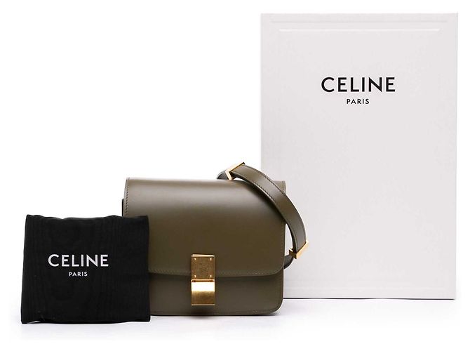 Céline Celine Green Small Calfskin Classic Box Verde Verde oliva - vista 7