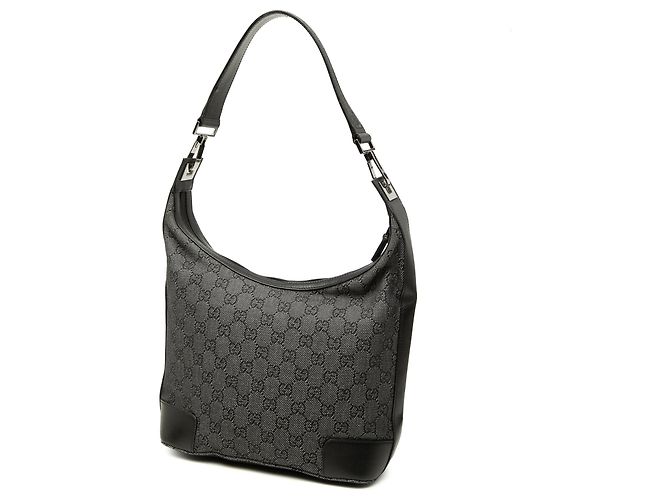 Borsa a tracolla Gucci in denim GG nero - vista 2