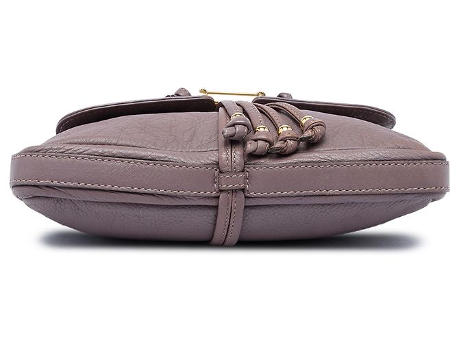 Borsa a tracolla Gucci Bamboo Croisette in vitello viola Porpora - vista 3