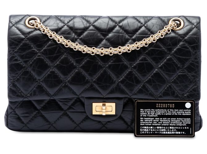 Chanel Black Quilted Aged Calfskin Reissue 2.55 Double Flap 226 Nero - vista 7