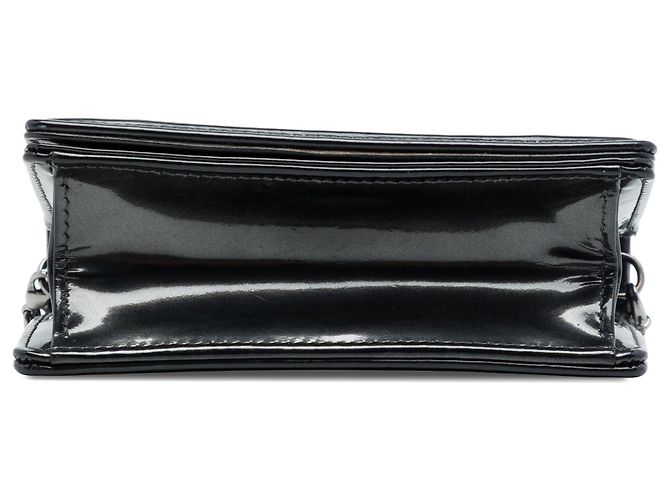 Autre Marque Dior Black Baby Metallic Patent Microcannage Diorama Flap Nero - vista 3
