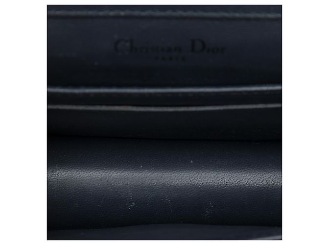 Autre Marque Dior Black Baby Metallic Patent Microcannage Diorama Flap Nero - vista 4