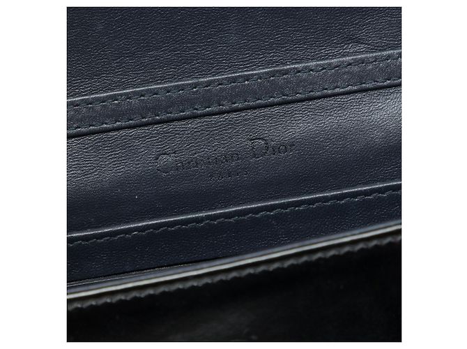 Autre Marque Dior Black Baby Metallic Patent Microcannage Diorama Flap Nero - vista 5