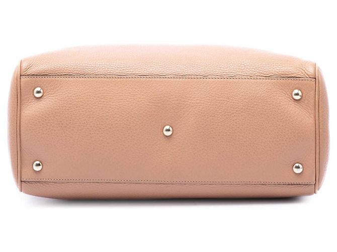 Borsa Gucci Bamboo Shopper Media in Vitello Marrone Carne - vista 3