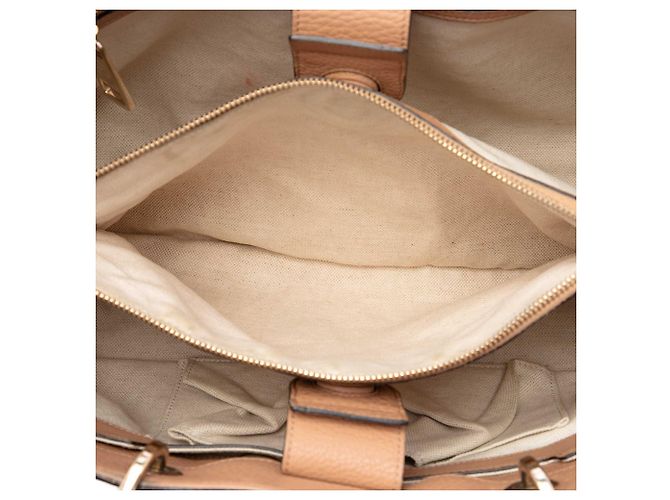 Borsa Gucci Bamboo Shopper Media in Vitello Marrone Carne - vista 4