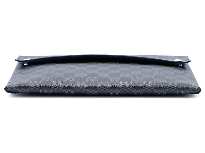 Louis Vuitton Black Damier Graphite Alpha Pochette GM Nero - vista 3