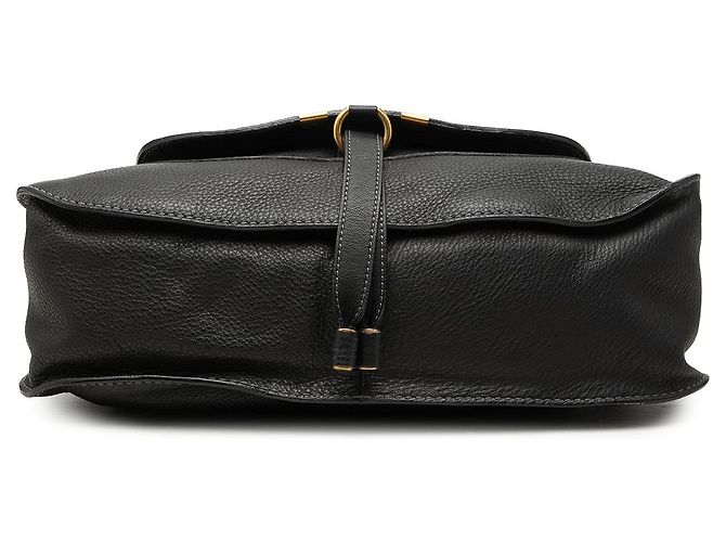 Bolsa Satchel Marcie Chloé em couro granulado preto tamanho Medium - vista 3