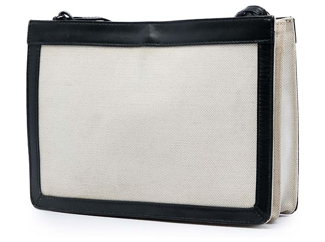 Balenciaga Pochette Crossbody in tela marrone e blu navy - vista 2