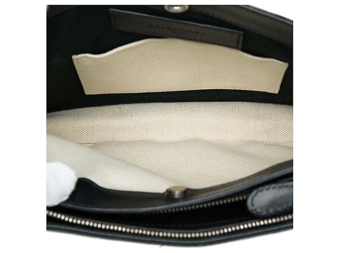 Balenciaga Pochette Crossbody in tela marrone e blu navy - vista 4