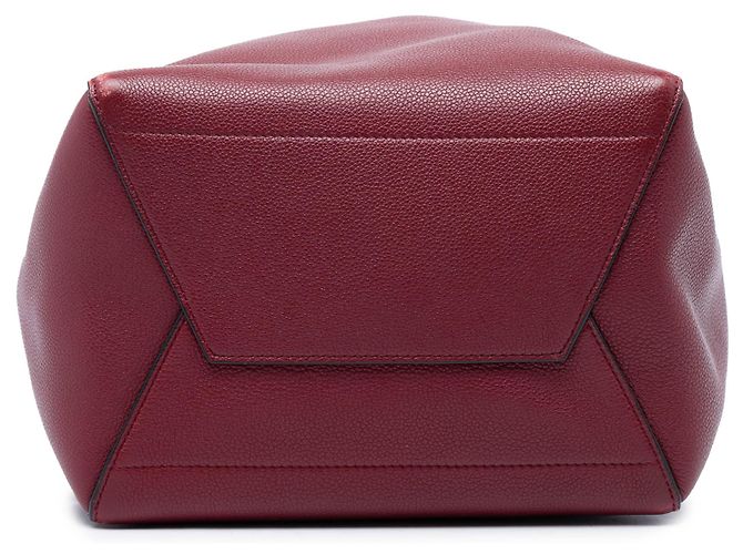 Céline Bolso bucket Celine Red Medium Leather Seau Sangle Roja Burdeos - vista 3