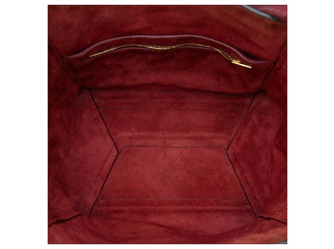 Céline Bolso bucket Celine Red Medium Leather Seau Sangle Roja Burdeos - vista 4
