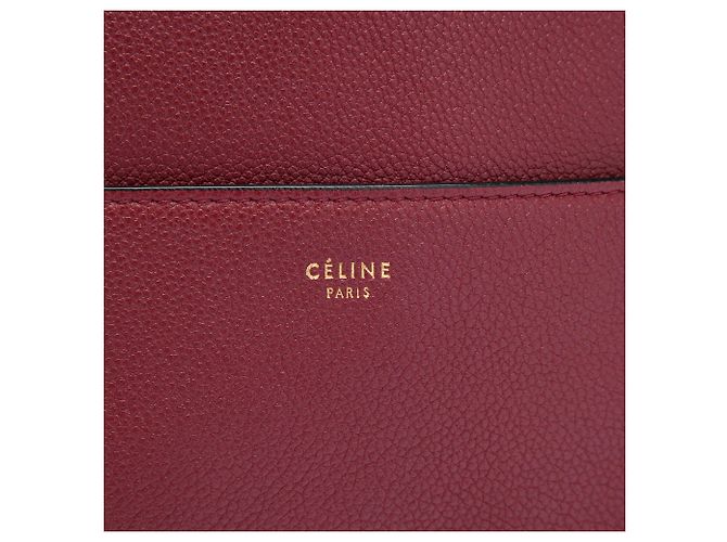 Céline Bolso bucket Celine Red Medium Leather Seau Sangle Roja Burdeos - vista 5