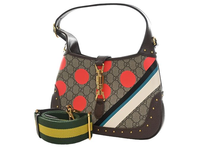 Borsa Jackie 1961 Small GG Supreme a pois beige Gucci - vista 10