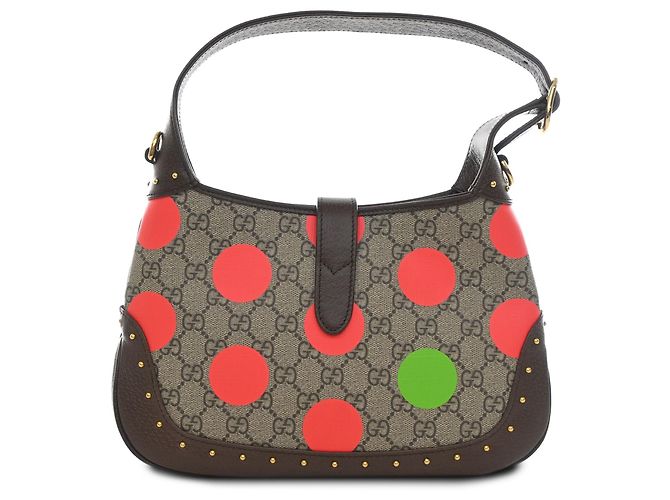Borsa Jackie 1961 Small GG Supreme a pois beige Gucci - vista 2