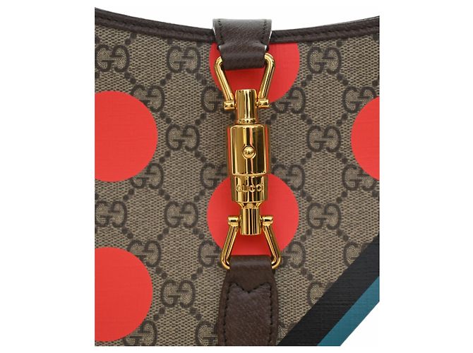 Borsa Jackie 1961 Small GG Supreme a pois beige Gucci - vista 5