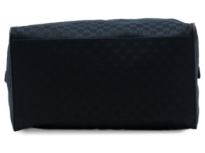 Borsa da viaggio Gucci in tela GG nera con banda Web Nero - vista 3