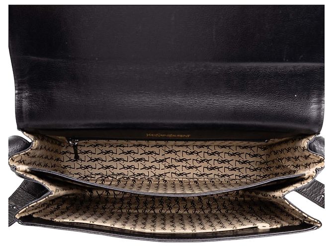 Autre Marque Borsa a tracolla Saint Laurent in pelle martellata nera Nero - vista 4