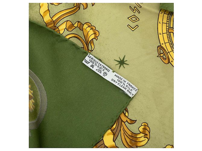 Pañuelo de seda Hermès Green Cosmos 90 Verde Verde oliva - vista 4