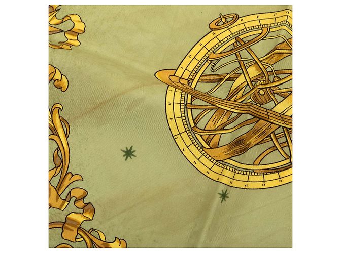 Pañuelo de seda Hermès Green Cosmos 90 Verde Verde oliva - vista 5