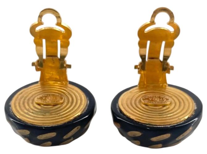 Orecchini a clip Chanel in resina nera CC e placcati oro Nero - vista 4