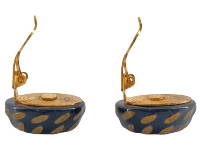 Orecchini a clip Chanel in resina nera CC e placcati oro Nero - vista 5