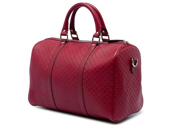 Gucci Red Medium Microguccissima Boston Bag Rot - Ansicht 2