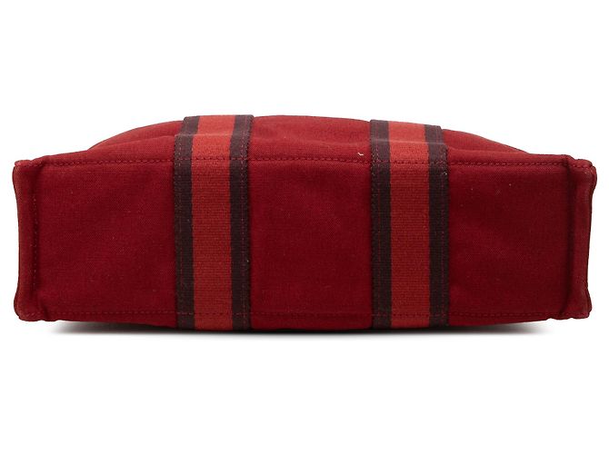 Hermès Red Canvas Fourre Tout PM Roja Burdeos - vista 3