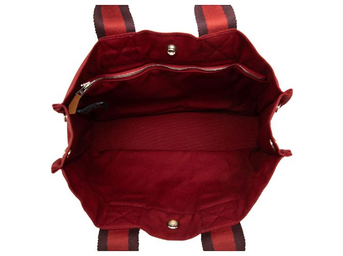 Hermès Red Canvas Fourre Tout PM Roja Burdeos - vista 4