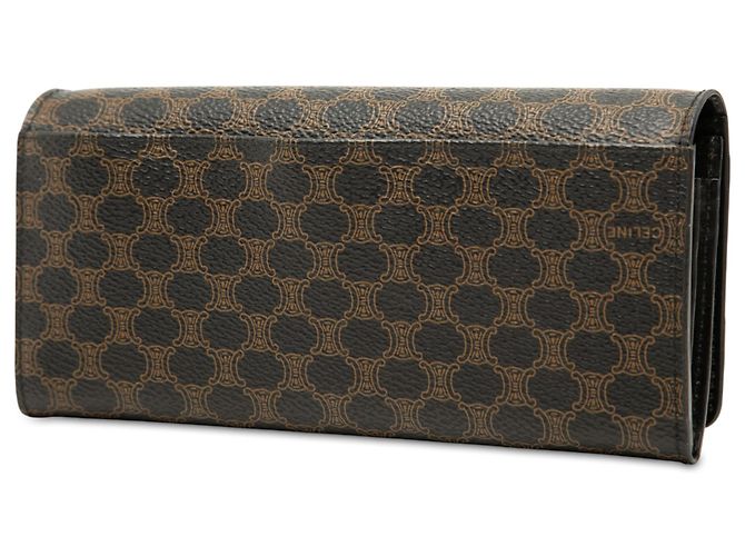 Céline Celine Black Macadam Coated Canvas Long Wallet - view 2