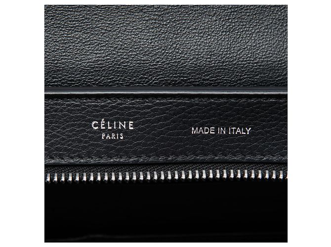 16 Céline Bolsa Trapeze Celine em couro de bezerro drummed e camurça preta, Small Preto - vista 5