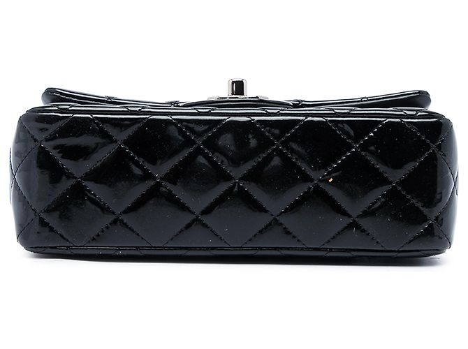 Chanel Black Mini Rectangular Classic Patent Single Flap Schwarz - Ansicht 3