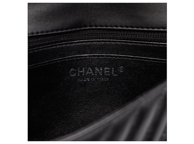 Chanel Black Mini Square Classic Chevron Lambskin Single Flap Schwarz - Ansicht 5